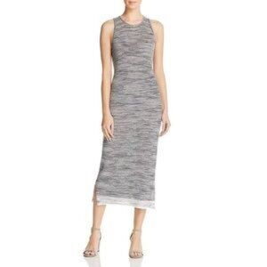 Theory Intrella Women's Dress S, Space Dye Striped Linen Knit Tank Maxi NWOT